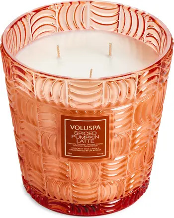 Voluspa Spiced Pumpkin Latte 3-Wick Hearth Candle | Nordstrom | Nordstrom
