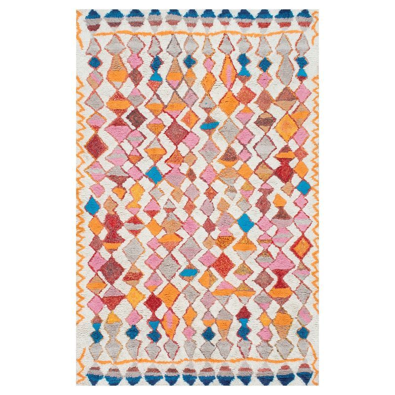 Hand Tufted Moroccan Helaine Shaggy Area Rug Off White - nuLOOM | Target