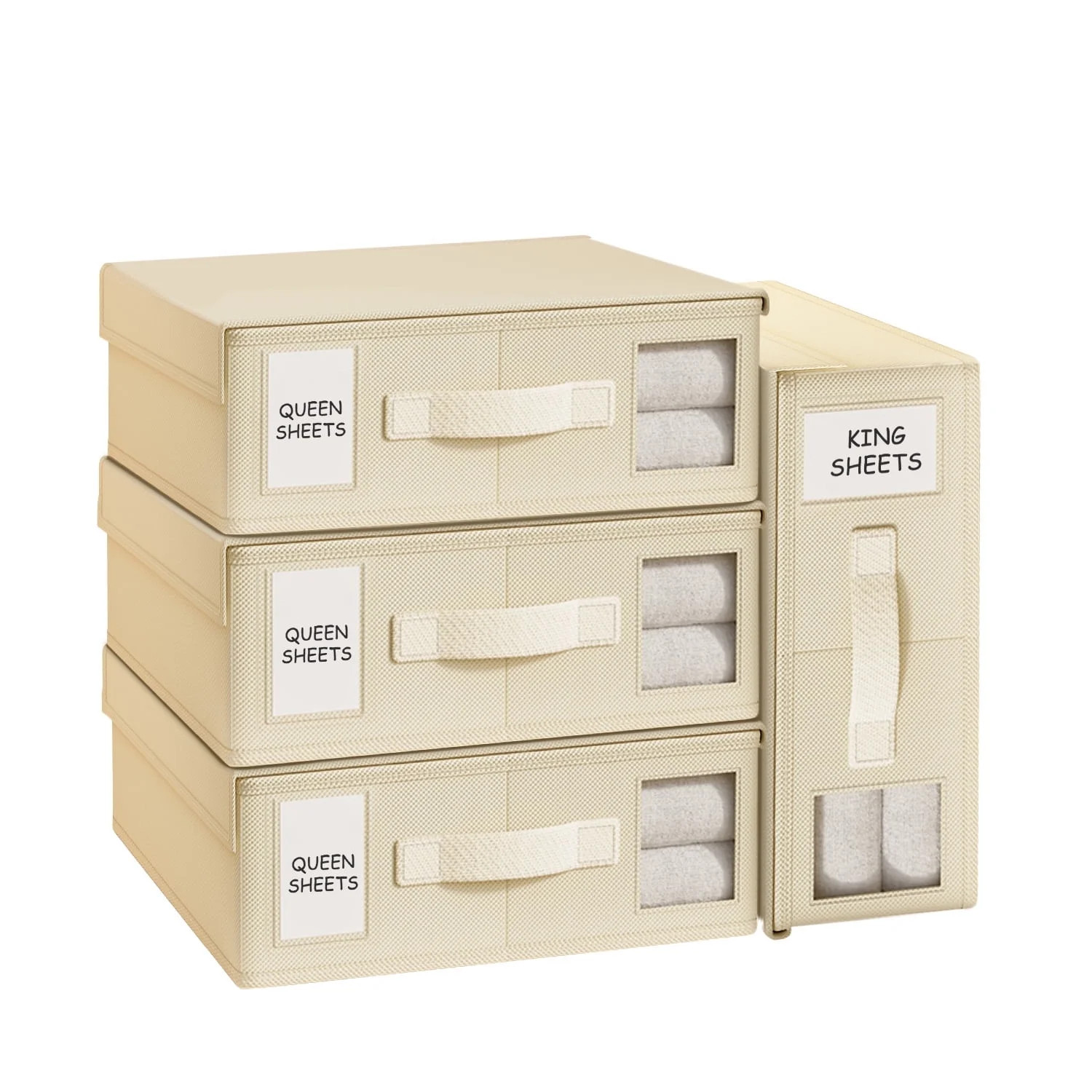 SPORTS JOY 4Pack Bed Sheet Organizer and Storage,Foldable Linen Closet Organizer and Storage with... | Walmart (US)