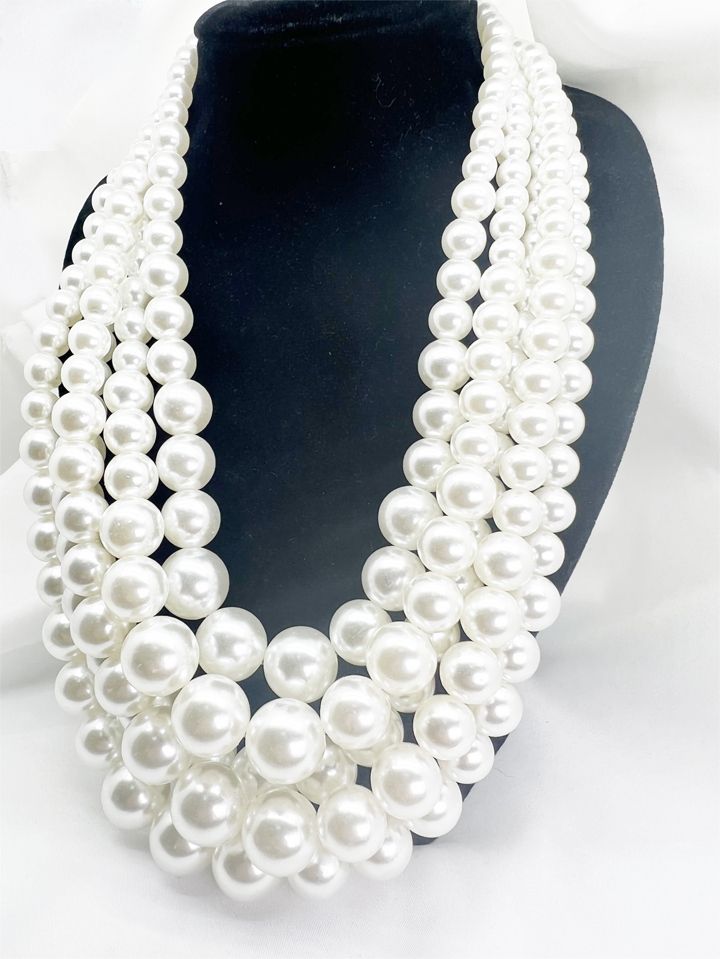 1pc Multi Layer Abs Faux Pearls Necklace | SHEIN