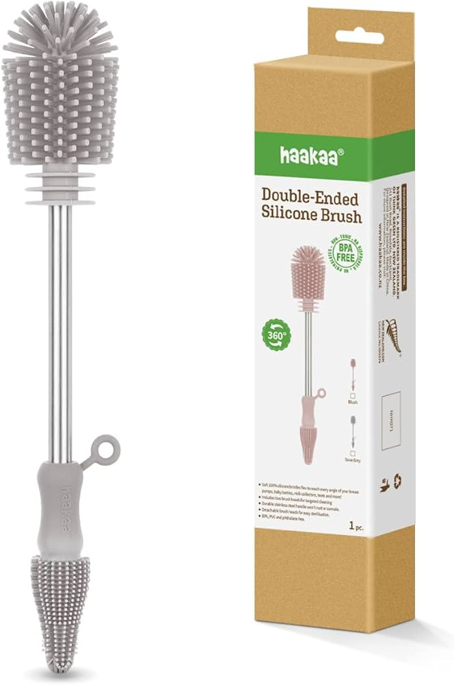 Haakaa Silicone Cleaning Brush, Baby Bottle Brush, Bottle Brush Cleaner, Reusable Cleaning Brush ... | Amazon (US)