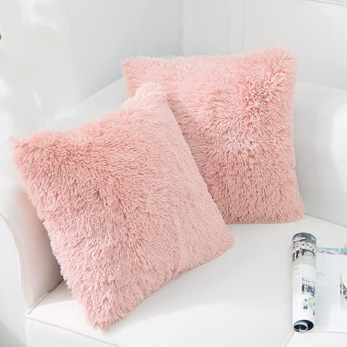 NordECO HOME Luxury Soft Faux Fur Fleece Cushion Cover Pillowcase Decorative Throw Pillows Covers... | Amazon (US)
