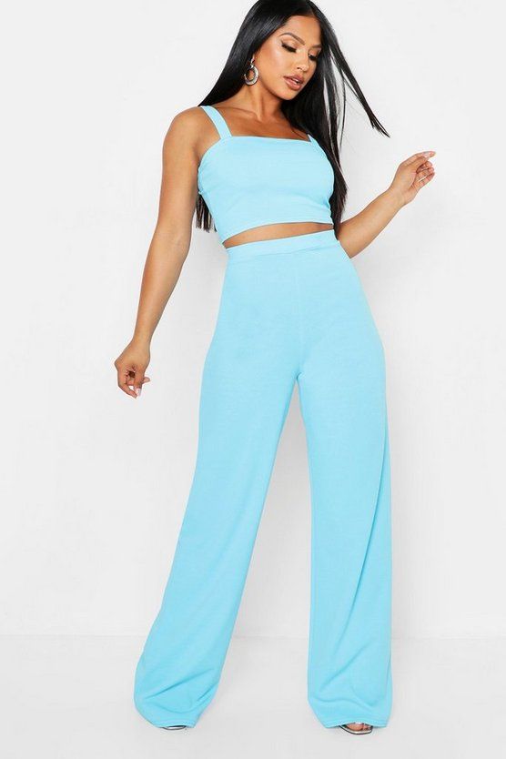 Scuba Crepe Crop + Trouser Co-Ord | Boohoo.com (US & CA)