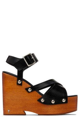 Black Strappy Clogs | SSENSE