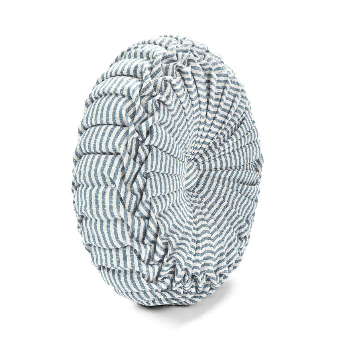 Farmhouse Ticking Stripe Yarn Dyed  Pleated Round Pillow Cover & Insert | Wayfair North America