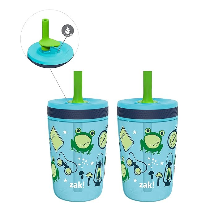 Zak Designs Kelso 15 oz Tumbler 2pc Set, ( Campout ) Non-BPA Leak-Proof Screw-On Lid with Straw M... | Amazon (US)