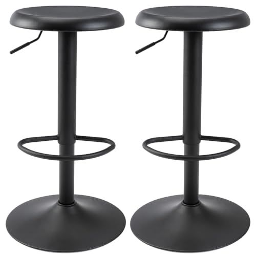 Brage Living Adjustable Bar Stool, Swivel Round Metal Airlift Barstool, Backless Counter Height B... | Amazon (US)