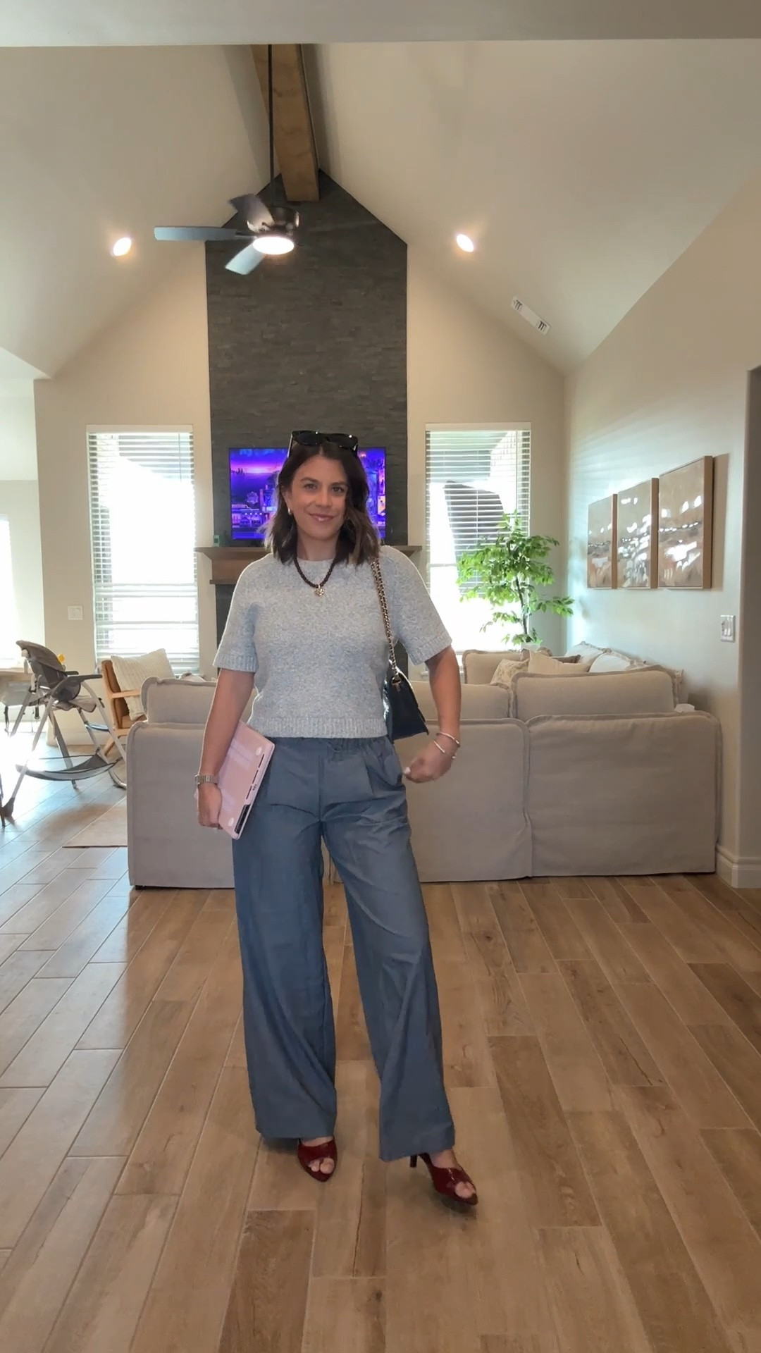 Size down in trouser. Love this monochrome outfit, perfect way to style these dupe Aritzia trousers with a little mop of Berry.

#LTKWorkwear #LTKSeasonal #LTKootd