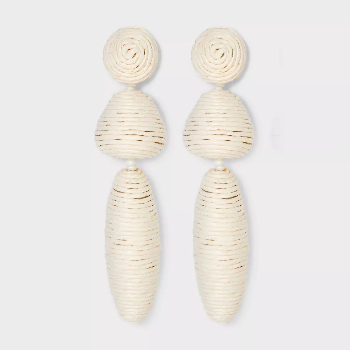 SUGARFIX by BaubleBar Threaded Statement Drop Earrings - Light Off-White | Target