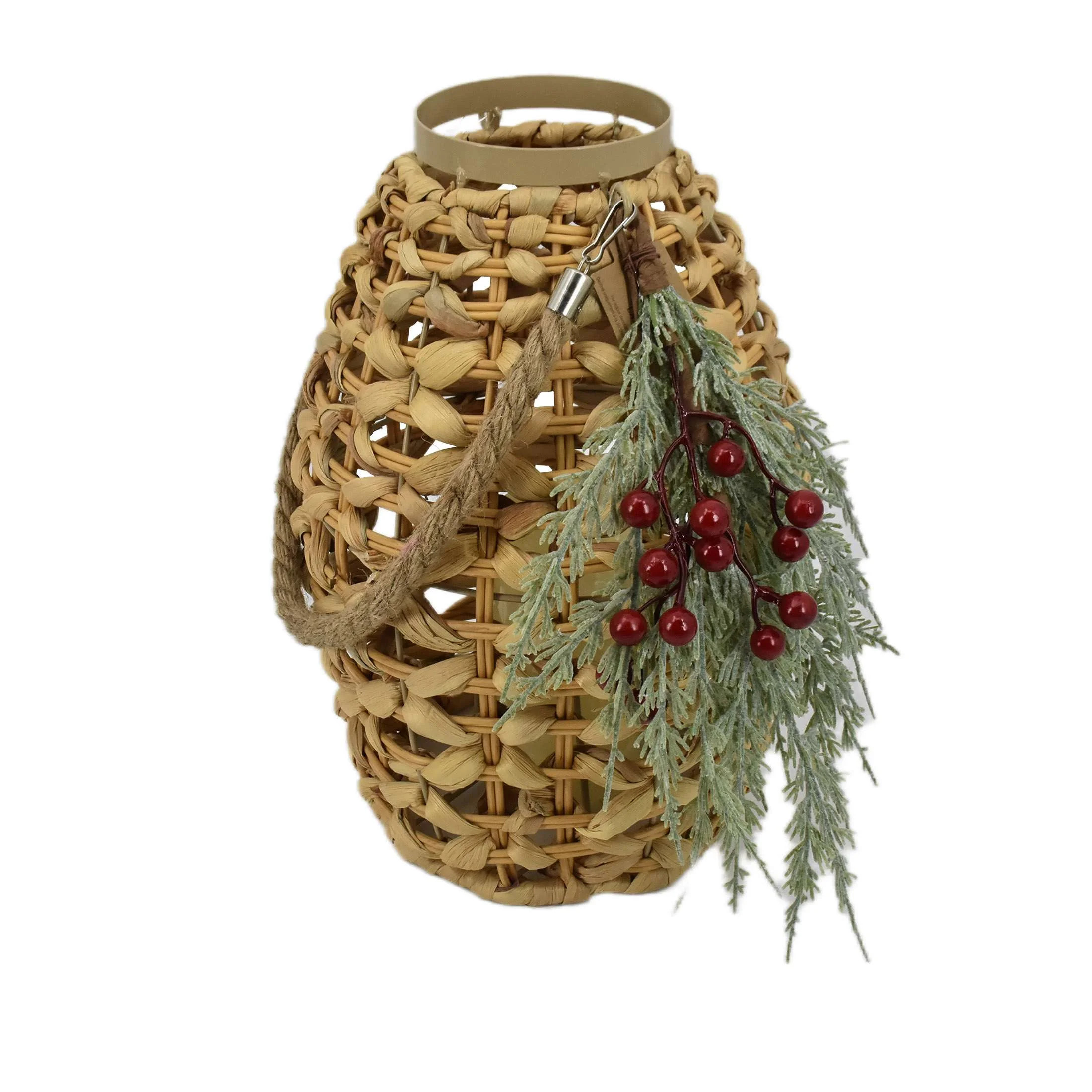 Holiday Time Christmas Glad Tidings Natural Woven Lantern, Brown | Walmart (CA)