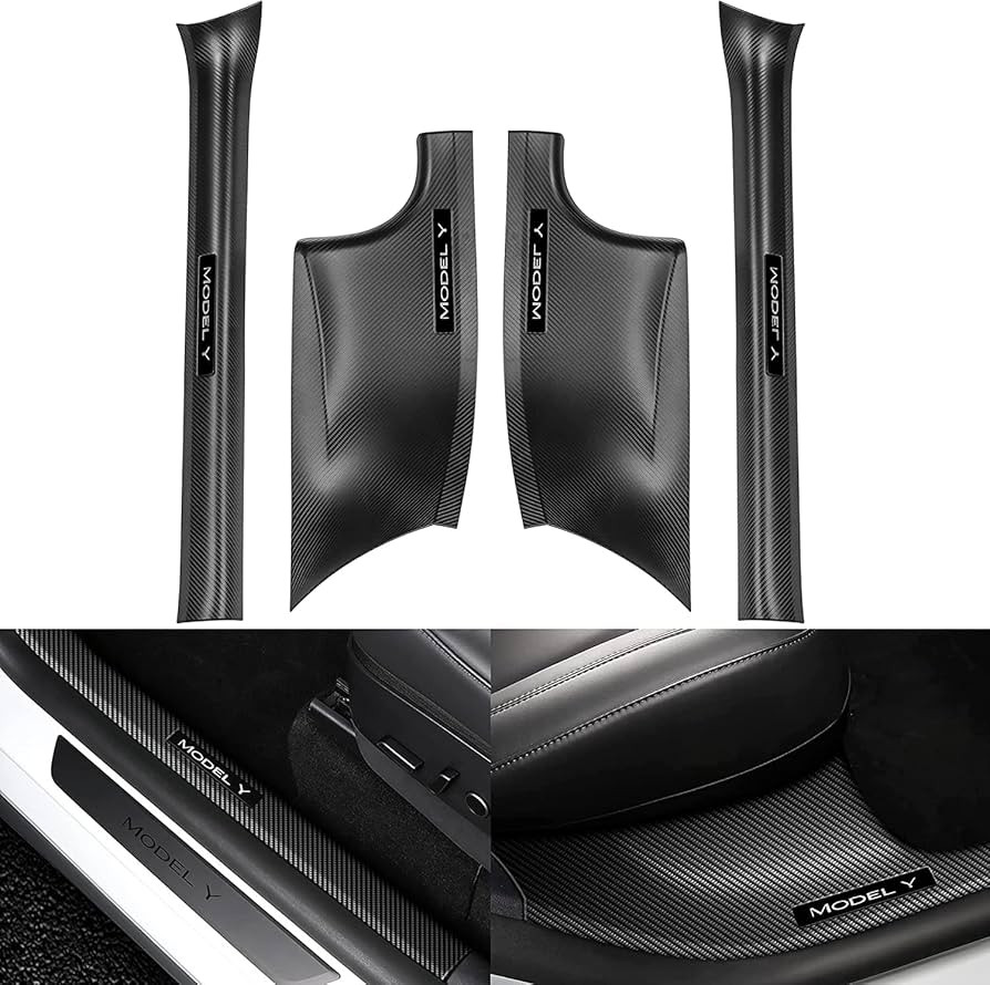 Topfit for Tesla Model Y Door Sill Protector 5 Seater (NOT Fit 7 Steater) Carbon Fiber Front and ... | Amazon (US)