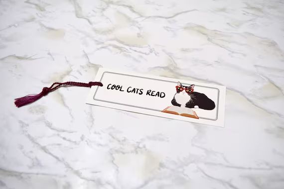 Cat Bookmark cool Cats Read Book Lover Gift Cat - Etsy | Etsy (US)