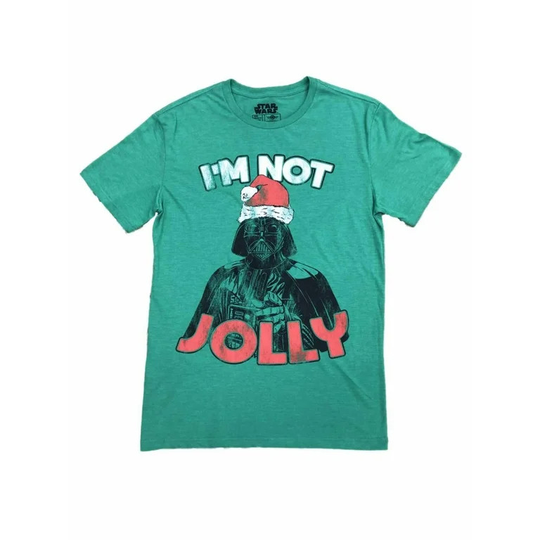 Mens Green Darth Vader Star Wars I'm Not Jolly Christmas Holiday T-Shirt Large - Walmart.com | Walmart (US)