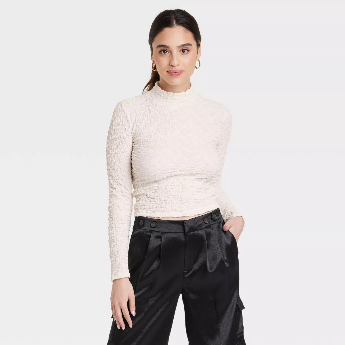 Women's Long Sleeve Slim Fit Mock Turtleneck T-Shirt - A New Day™ | Target