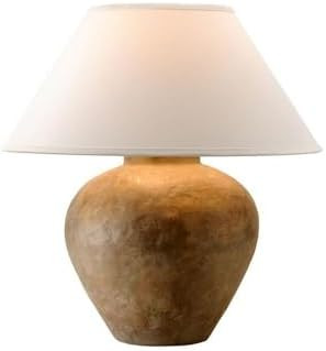 Troy Lighting PTL1009 Calabria - One Light Table Lamp, Reggio Finish with Off-White Linen Shade | Amazon (US)