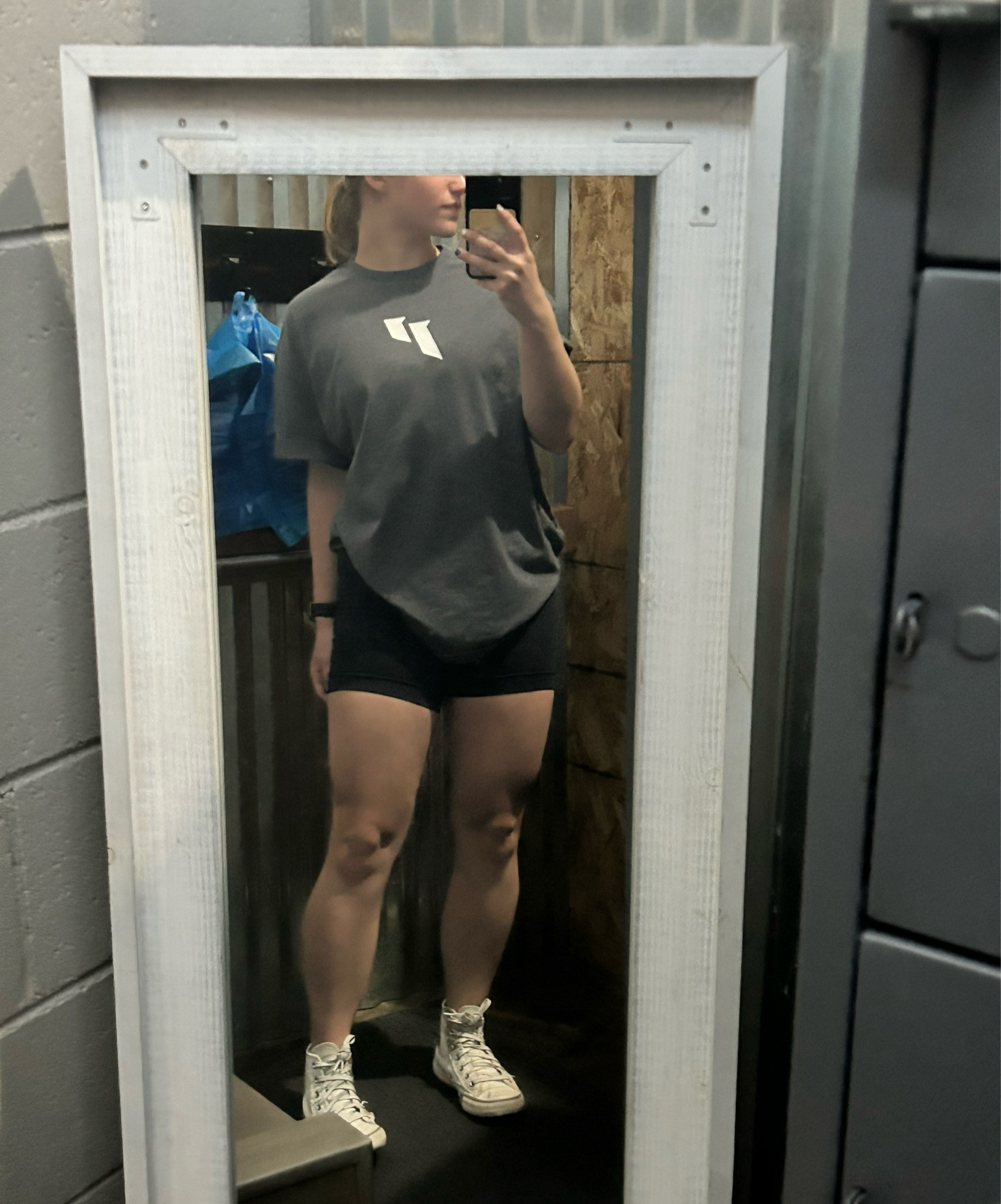 Loving my oversized tees paired with shorts + my white converse, the PERFECT outfit to hit legs in 🤭

Top is from First Phorm (https://1stphorm.com/?a_aid=kait5555) & the rest of the outfit is linked on here :) 

#LTKFitness #LTKActive