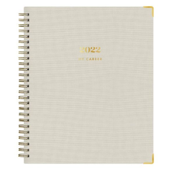 2022 Career Planner 7&#34;x9&#34; Bookcloth Weekly/Monthly Wirebound Dark Gray - The Everygirl fo... | Target