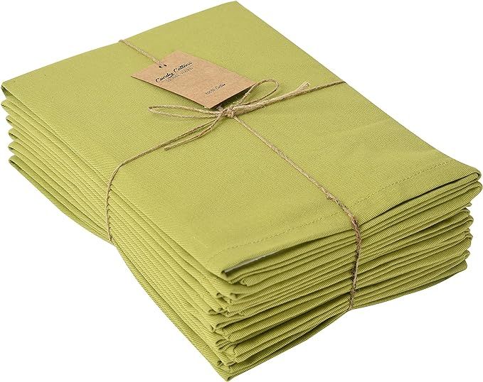 Candy Cottons 100% Cotton Dinner Napkins Moss Green Napkin (Pack of 6-18"x18") Dinner Table Napki... | Amazon (US)