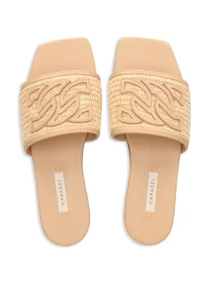 Portofino woven-raffia slides | Farfetch Global