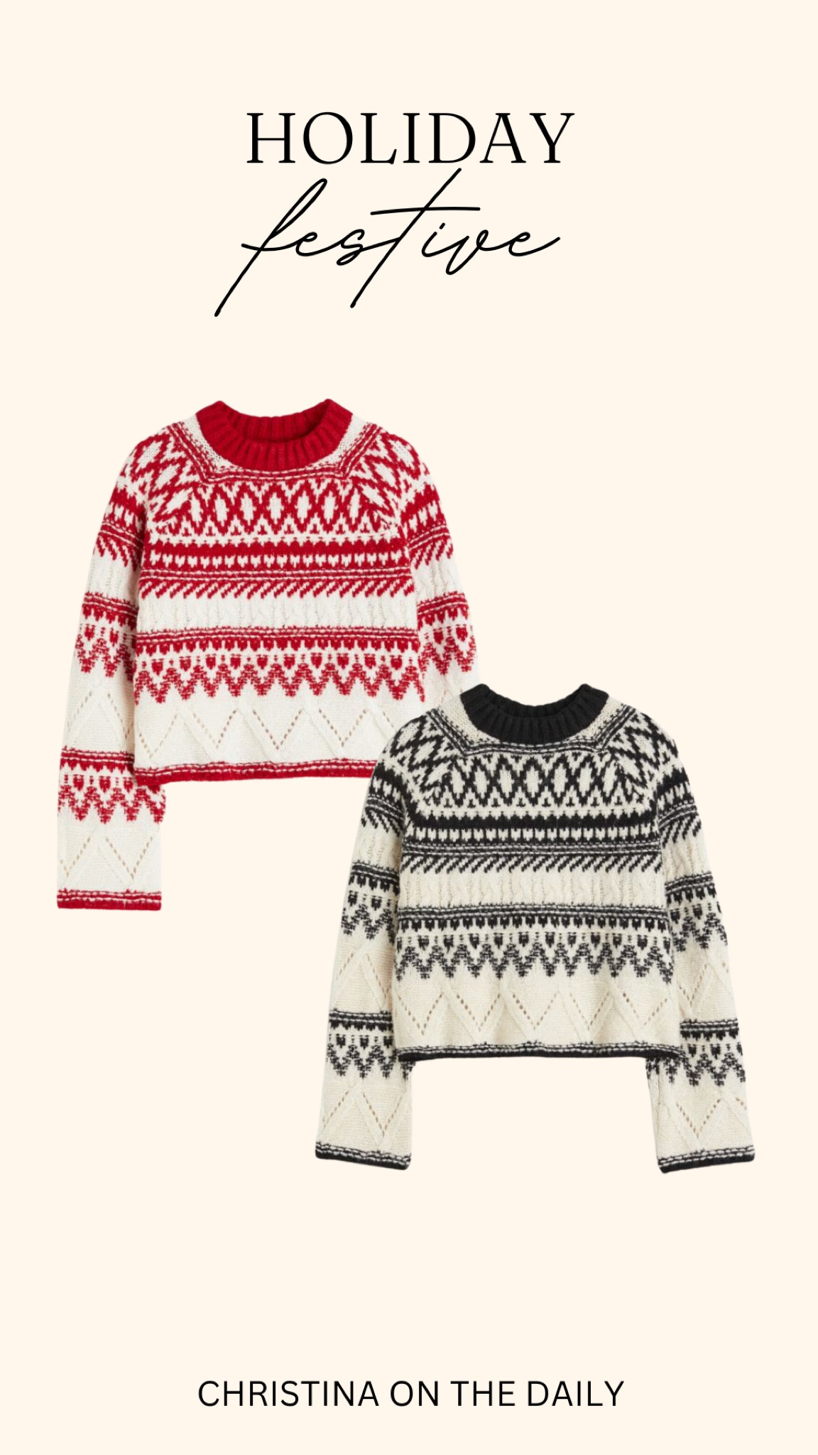 Festive holiday fair isle sweaters

#LTKSeasonal #LTKHolidaySale #LTKHoliday