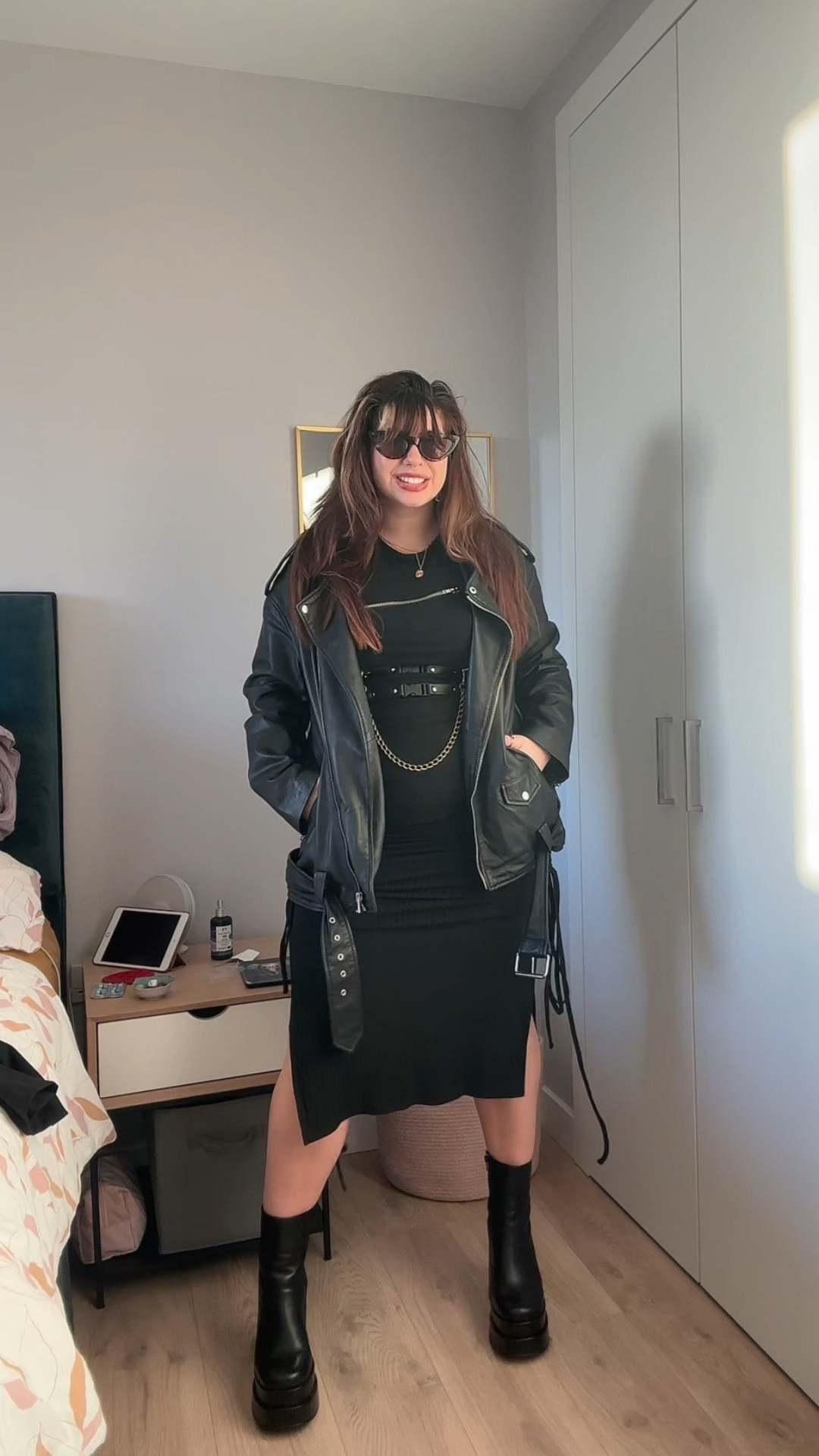 my info: 5ft4/164cm | UK14 | 32GG

outfit details
dress: disturbia ‘christine zip dress’ [14]
harness: absence of colour
jacket: asos [12]
boots: steve madden
glasses: old primark 

#LTKmidsize #LTKeurope #LTKstyletip