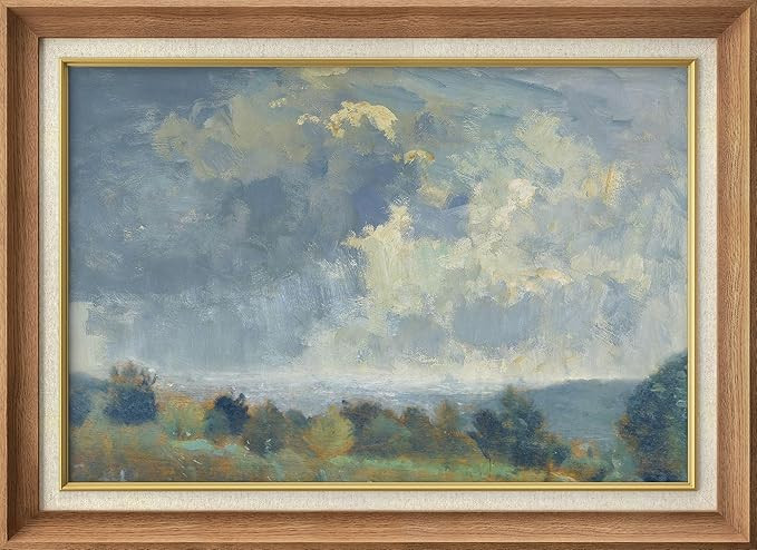 SIGNFORD Premium Framed Wall Art Print Vibrant Blue Sky Emerald Green Forest Nature Wilderness Fi... | Amazon (US)