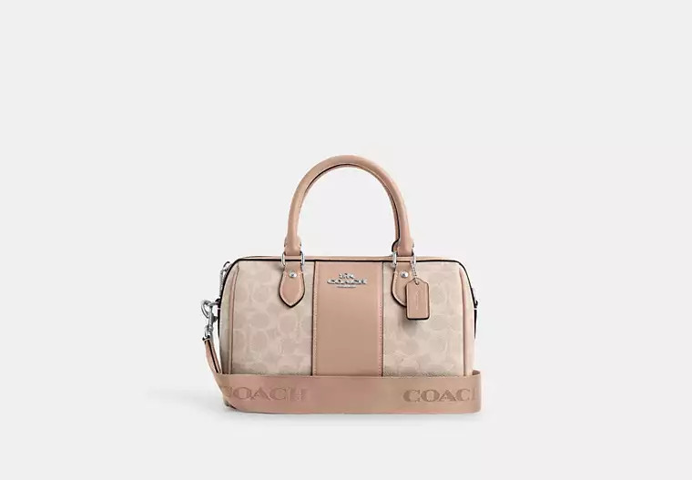 Coach Outlet Rowan Satchel Bag In Signature Canvas - Beige | Coach Outlet US