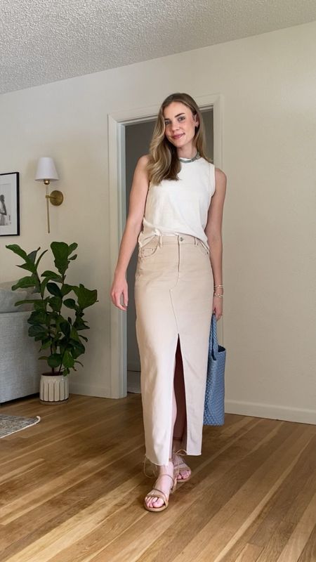 church outfit of the day 

#style #outfitinspo #amazonstyle #amazonfinds #denimskirt #trend #neutrals #modest #dupe #summer 

#LTKunder50 #LTKstyletip #LTKSeasonal