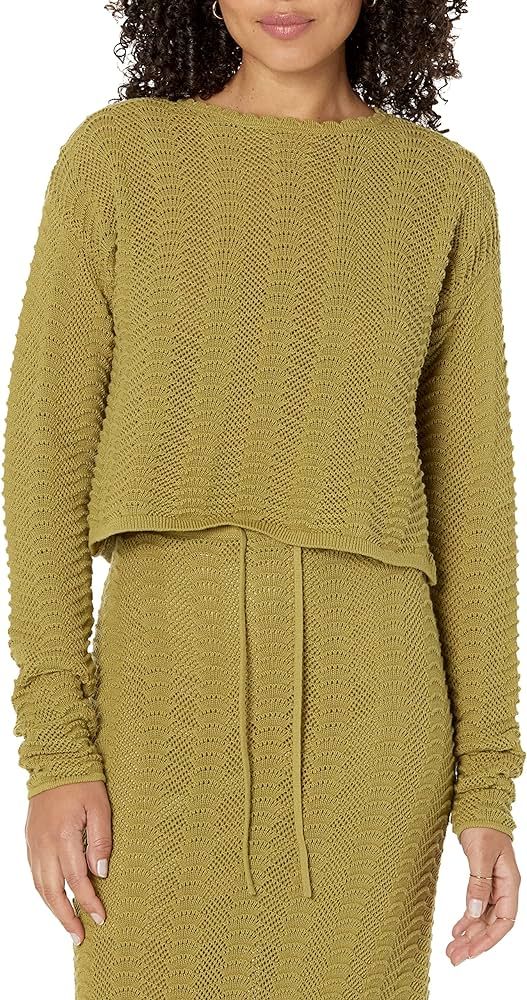 The Drop Women's Makayla Crochet Drop Shoulder Cropped Pullover | Amazon (US)