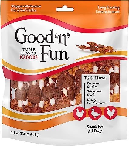 Good'N'Fun Triple Flavored Rawhide Kabobs for Dogs, 1.5 Pound (Pack of 1)       Send to Logie | Amazon (US)