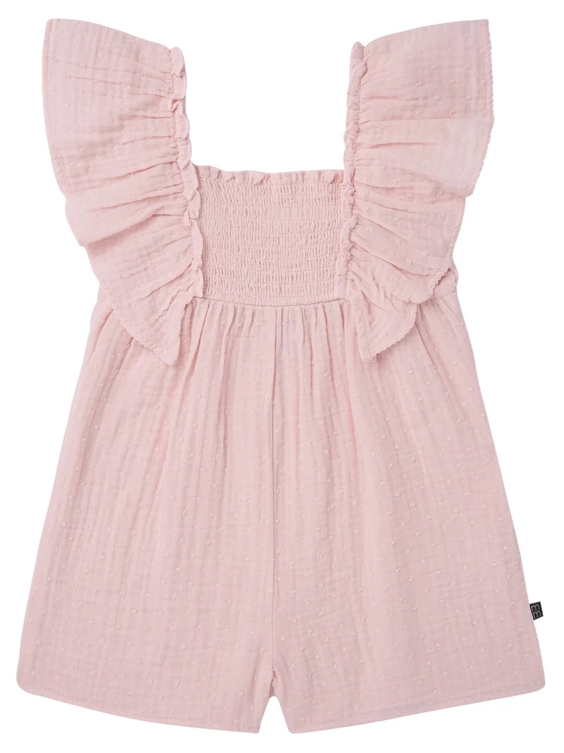 Modern Moments by Gerber Toddler Girl Flutter Romper with Smocking, Sizes 12 Months - 5T | Walmart (US)