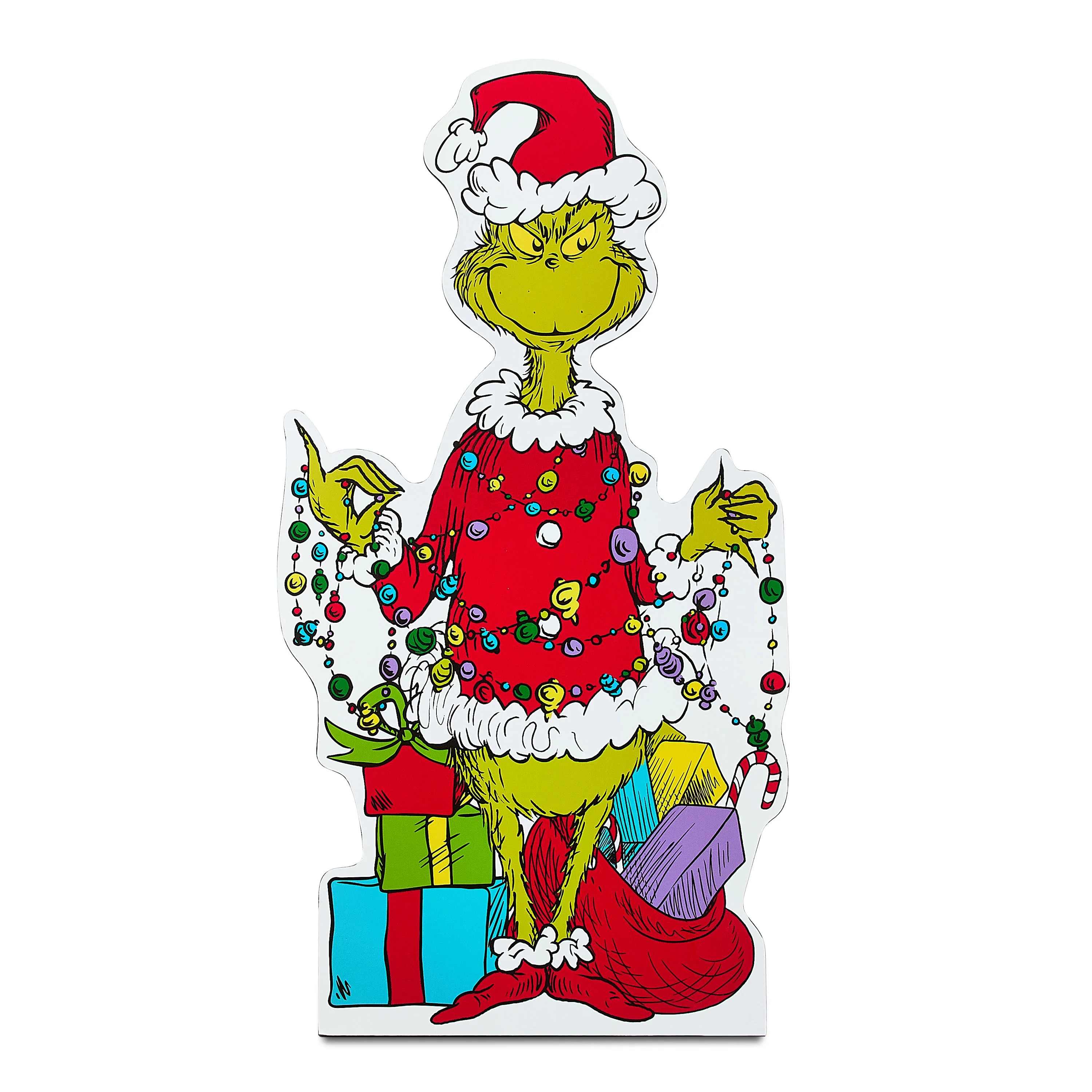 Grinch 28 Inch Porch Greeter With Light Strings and Presents, by Ruz | Walmart (US)