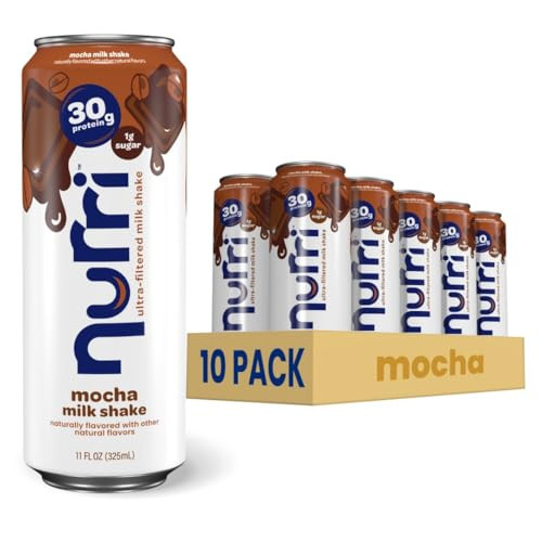 Nurri - 30g Protein Ultra Filtered Milk Shake – Mocha- Lactose Free, Low Sugar, 150 Calories, 10 Vitamins and Minerals - 11 fl oz, 10 Cans | Amazon (US)