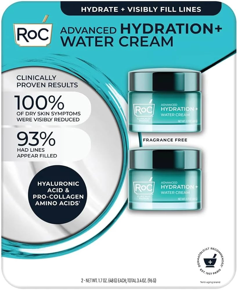 RoC Advanced Hydration+ Water Cream, 2 Pack, 1.7 OZ Each, 3.4 OZ Total | Amazon (US)