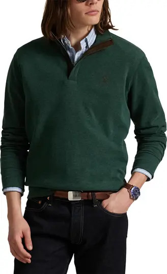 Polo Ralph Lauren Cotton Blend Quarter Zip Pullover in Expedition Dune Heather at Nordstrom, Size... | Nordstrom