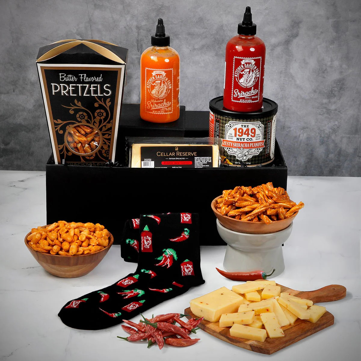 Caliente! Spicy Snacks Hot Sauce Gift Basket | HomeWetBar.com