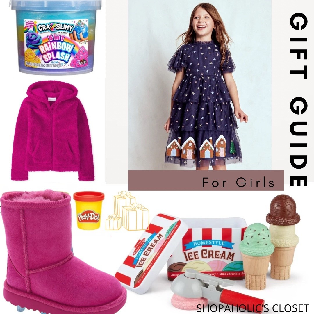 My sweet girls loves two things: pink and slime! They are one her list. Last year I got her a Melissa and Doug ice cream set (linked) and now she is obsessed with ice cream toys so more may make an appearance under the tree again. And of course I need a princess dress for my princess. 

Shop more gifts for kids in my gift guides!

#shopdeescloset #shopaholicscloset #giftsforkids 

#LTKKids #LTKGiftGuide #LTKHoliday
