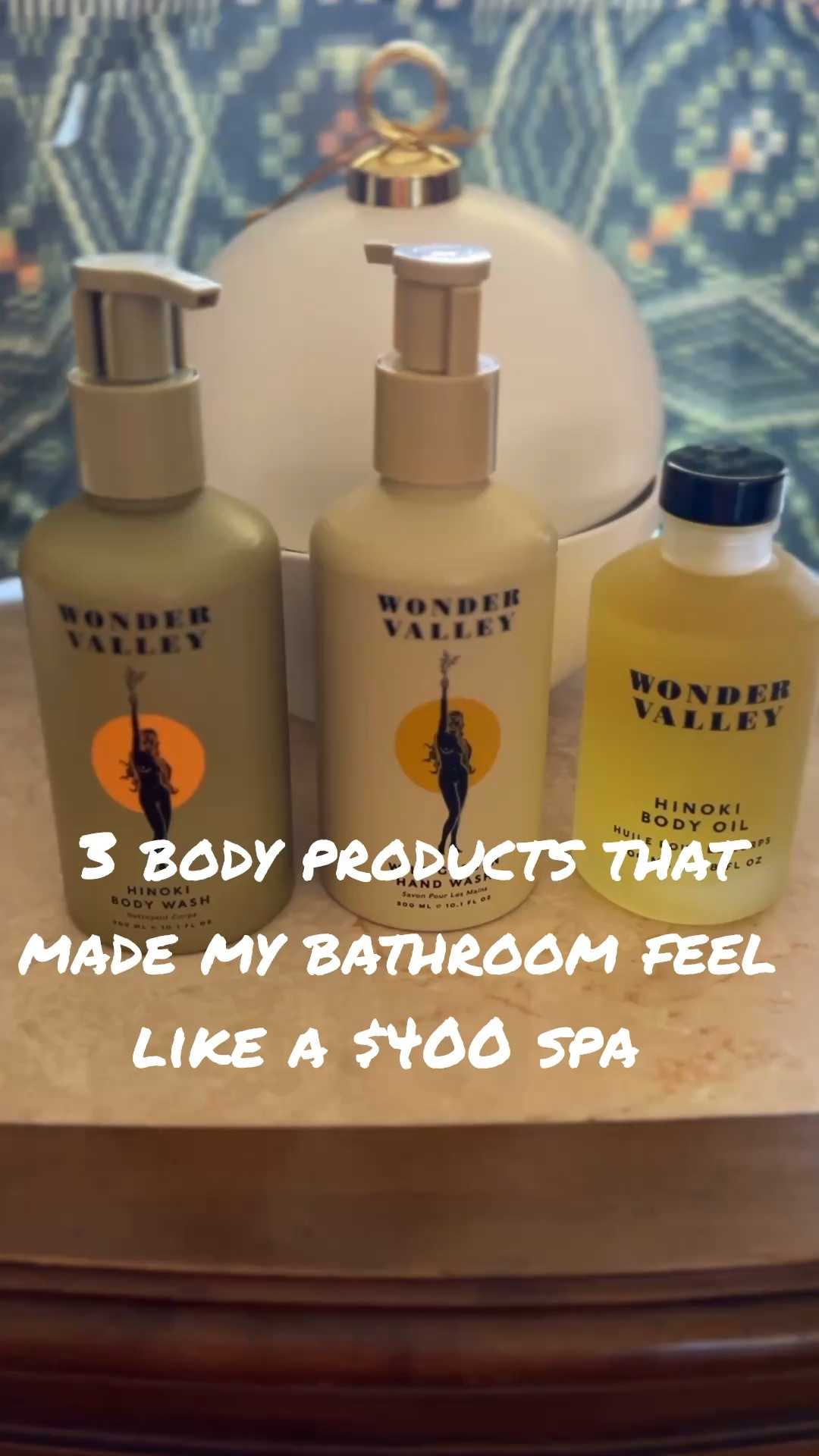My current body care lineup from Wonder Valley 🌿
Everything is olive-oil based, smells incredible and makes your daily routine feel like a spa ritual. Linking my favorites here.



#ltkbeauty #wondervalley #hinokibodywash #hinokioil 
#ltkskincare
#bodycareroutine
#cleanbeautyfinds
#luxurybodycare
#oliveoilskincare
#ltkit
ltkseasonal    #ltkactive #ltkhome #ltkover40 #ltku#trendingdenim #ltkparties #springoutfit #cozyset #ltksalealert #trendingstyle  #easter #easteroutfit #comfyset #matchingset #loungeset #springlooks #ltkgrwme #ltkfindsunder50  #travelset #ltktall #loungesets #ltkpetite #ltkmidsize #ltkplussize #ltkmomlife #target #amazon
#ltkfindsunder100 #loungepants  #giftsforher #eastergifts #basketstuffers


#LTKselfcare #LTKgrwm #LTKBeauty