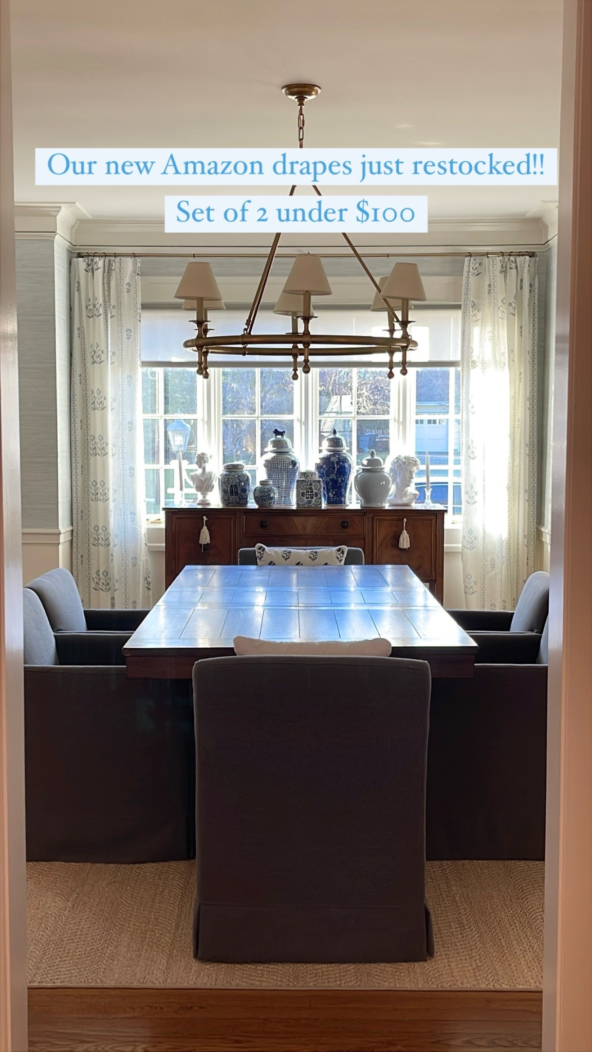 Restock alert on our affordable Amazon custom looking block print pleated linen curtains!! Sold in a set of 2 and available in multiple lengths! 

#LTKFindsUnder100 #LTKHome