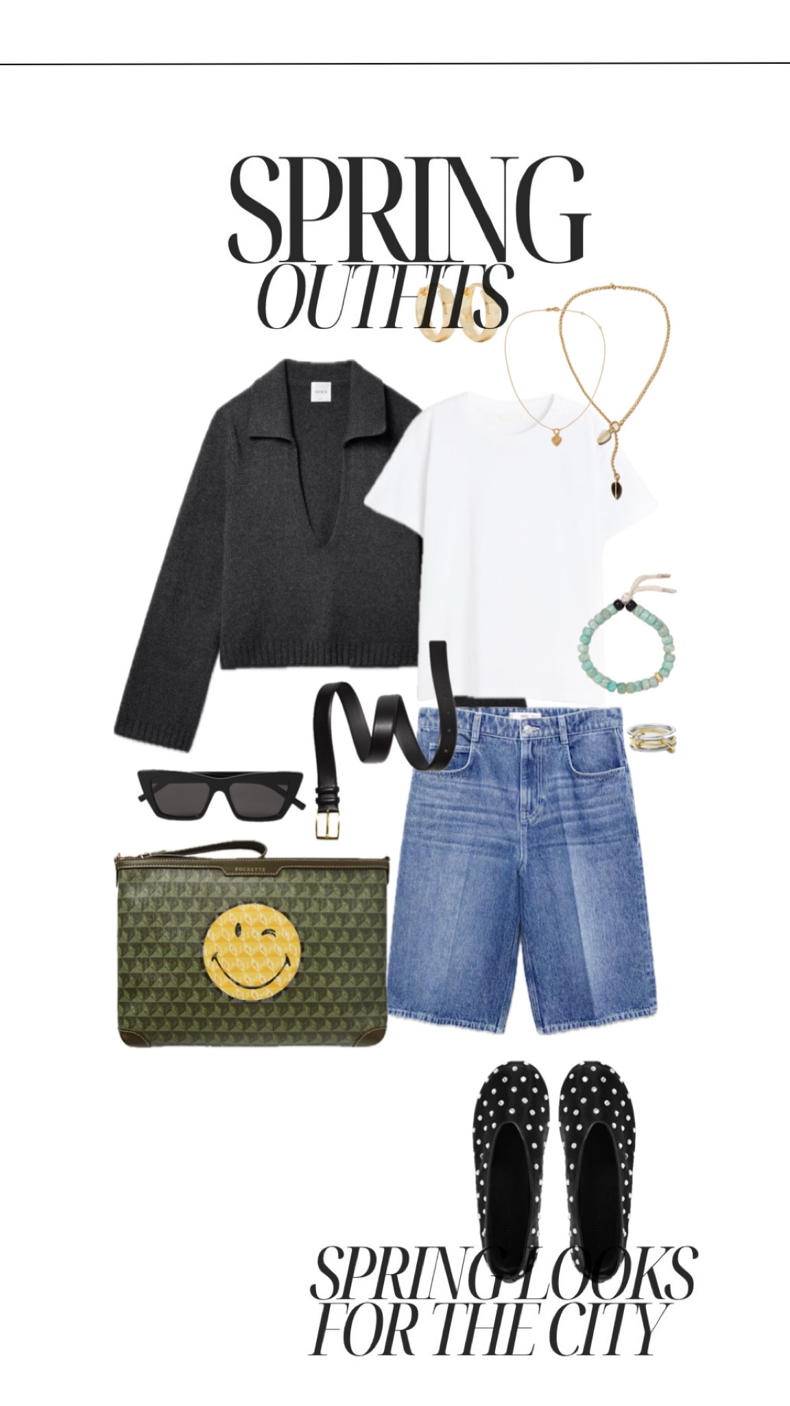 Spring outfit 
Long denim shirts 
Bermuda shorts 
Spring Jewellery 

#LTKshoecrush #LTKstyletip