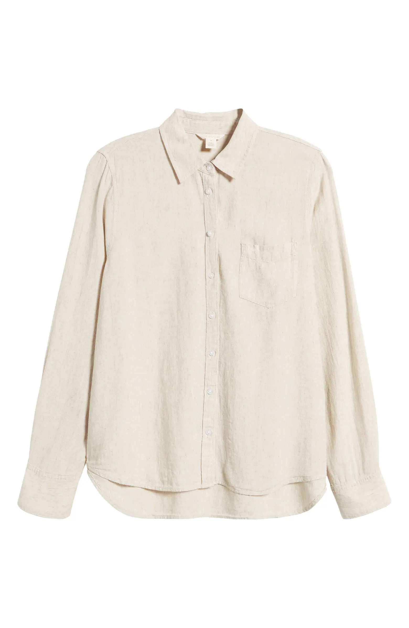 Linen Blend Button-Up Shirt | Nordstrom