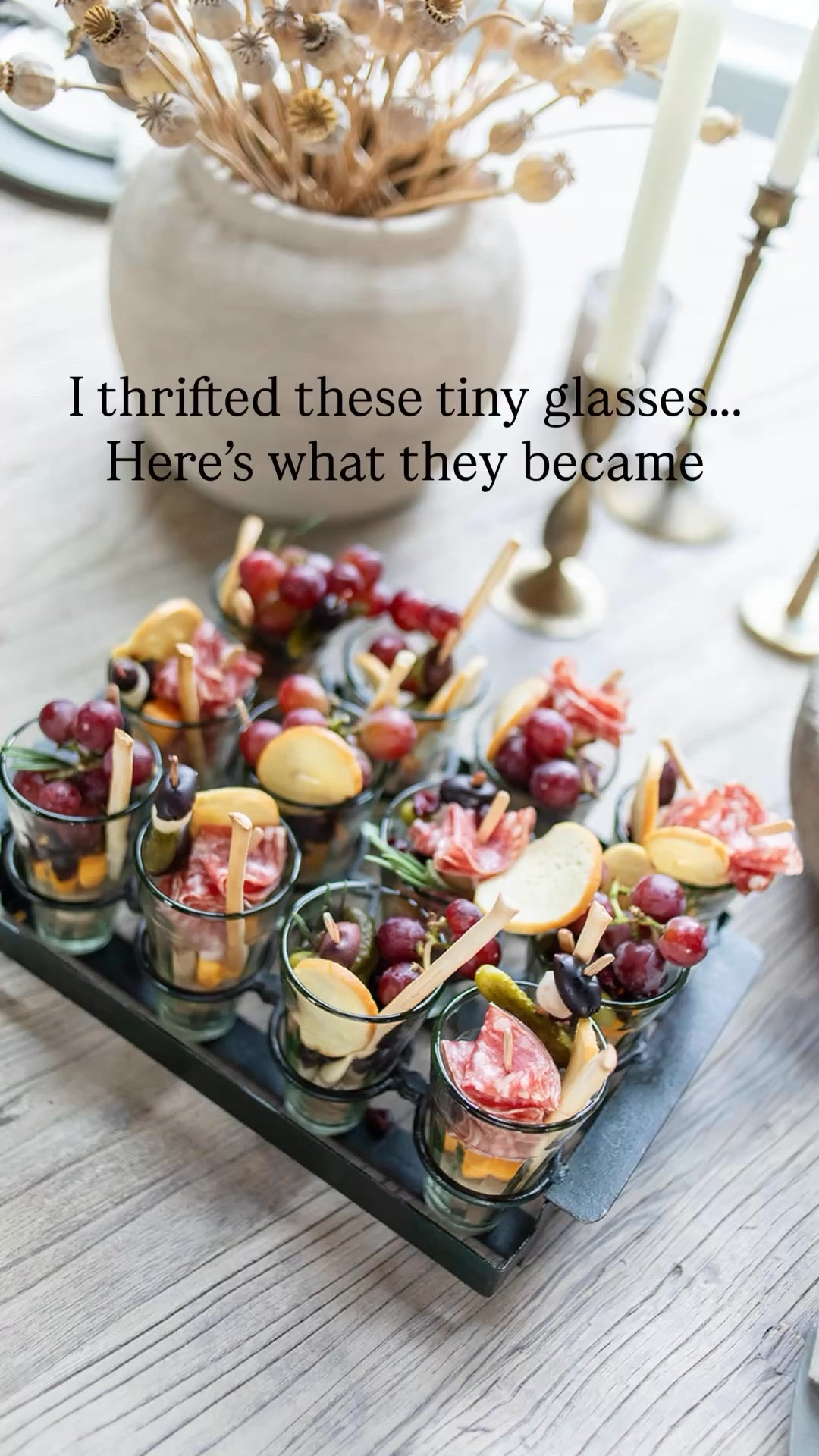 Jarcuterie Cups for Easy Entertaining

These jarcuterie cups are one of my favorite entertaining ideas! I thrifted my original glass cups and holder, but I found similar pieces so you can recreate the same look. Fill them with cheese, salami, crackers, grapes, olives, nuts, chocolate, fresh herbs, or seasonal treats for an easy grab-and-go appetizer. They’re perfect for parties, bridal showers, baby showers, holidays, game days, and backyard gatherings. Save this idea for your next get-together!

#LTKfoodie #LTKHome #LTKSaleAlert