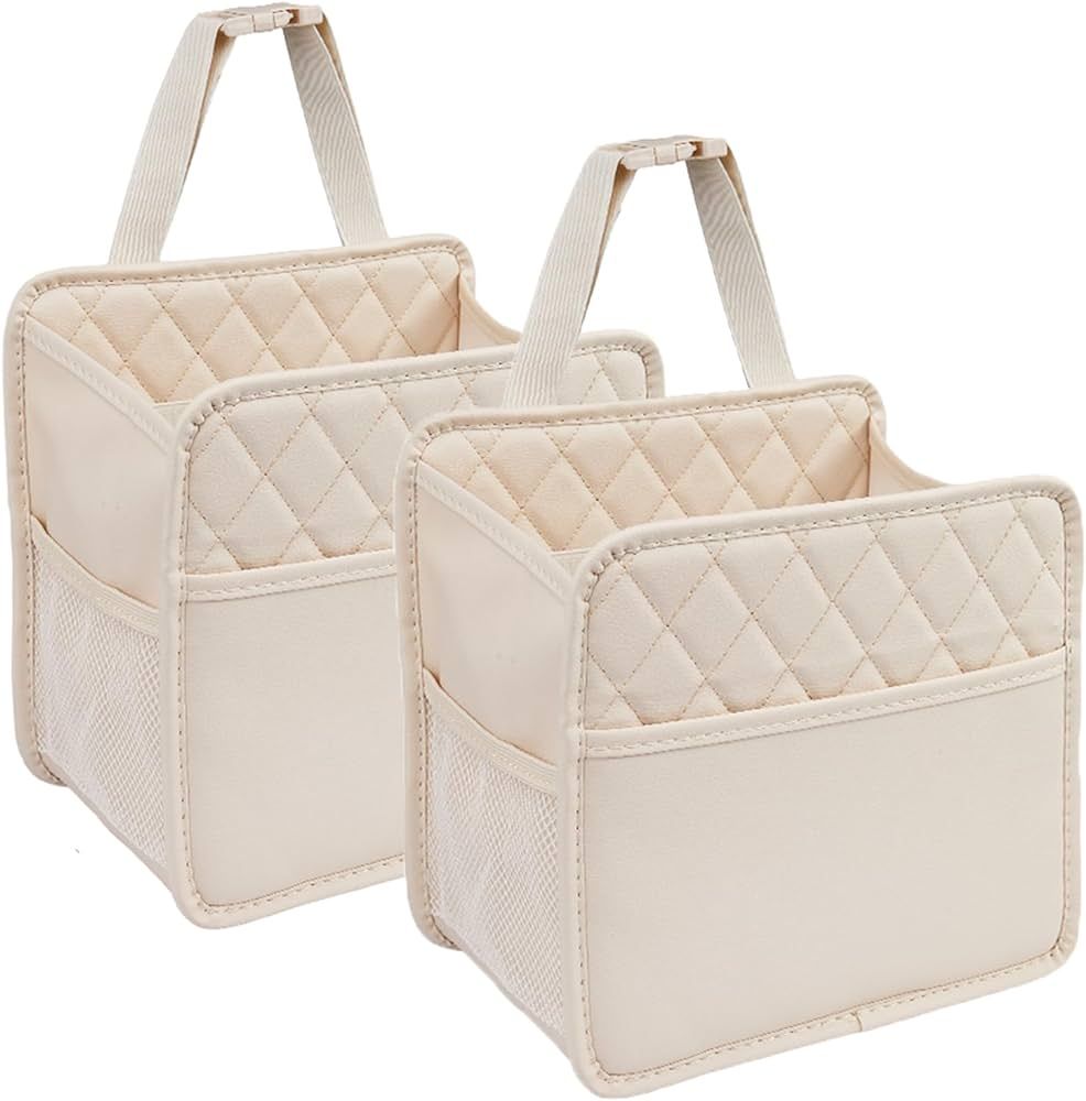 LUNYI Car Seat Organizer,2 Pack Waterproof Pu Leather Backseat Car Organizer and Storage Bag Fold... | Amazon (US)