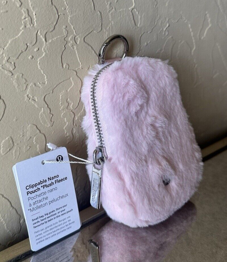 NWT Authentic Lululemon Clippable Nano Pink Pouch Plush Fleece | eBay US