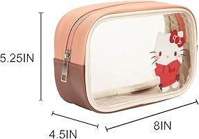 Bioworld Sanrio Hello Kitty 3-Piece Cosmetic Bag Set with Pattern Print and Zipper Closure | Amazon (US)