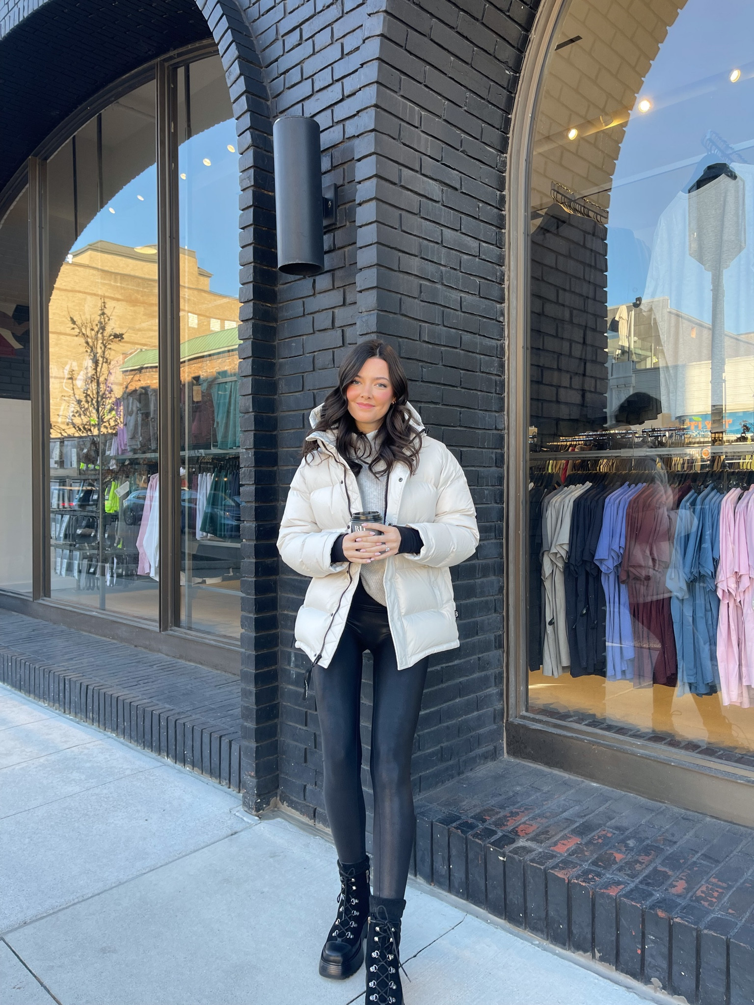 Wearing a size S in the Aritzia Super Puff original (can’t link)

Size M in the leggings and I recommend sizing up one or two sizes! Small in the sweater and Boots fit TTS! 

#LTKFind #LTKSeasonal #LTKunder100