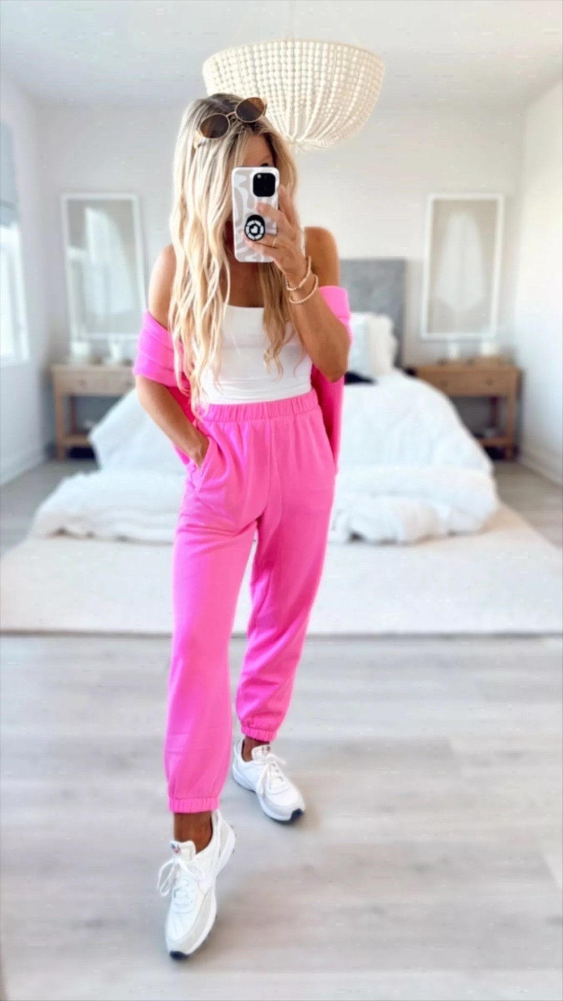 Travel Outfit on SALE I styled these bright pink high-rise joggers with a buttery-soft basic bodysuit + the matching bright pink crewneck sweatshirt for a girly, spring activewear outfit. This pink lounge set is perfect for walking, exercising, traveling, working from home, or just a casual everyday outfit. I’m wearing a size XS PETITE in the highwaisted joggers. I’m 5’1.5” and they were the perfect length. I’m wearing a size SMALL PETITE in the pink pullover. This athleisurewear set comes in a variety of colors including the trending color of the season- butter yellow! 

Matching set, loungewear set, pink outfit

#LTKActive #LTKSaleAlert #LTKTravel