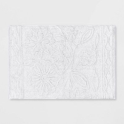 Floral Bath Rug True White - Opalhouse&#8482; | Target