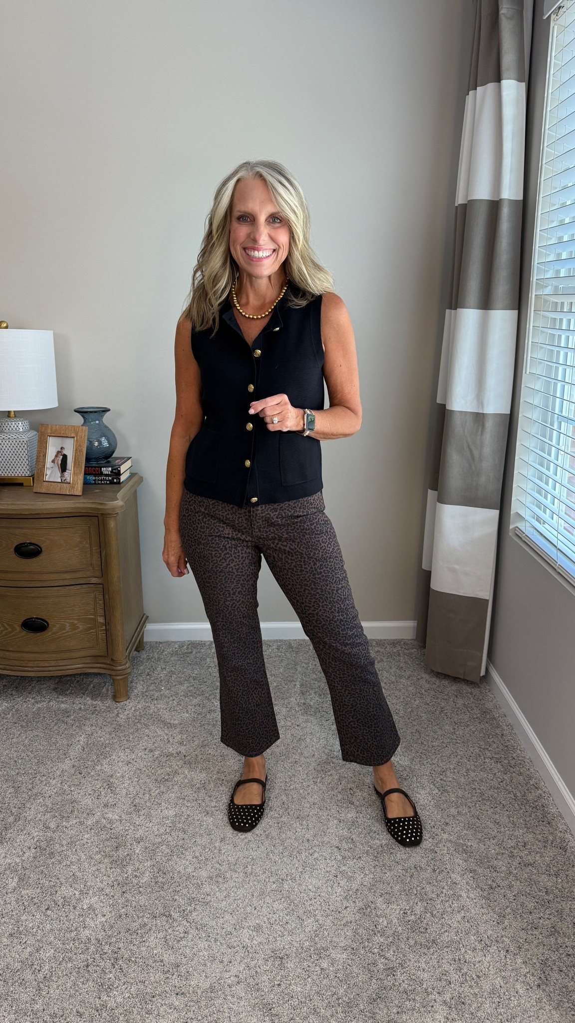 These jeans are a great way to wear an animal print in a more subdued way. Wearing 26 and XS vest

#LTKSaleAlert #LTKOver40 #LTKFindsUnder100