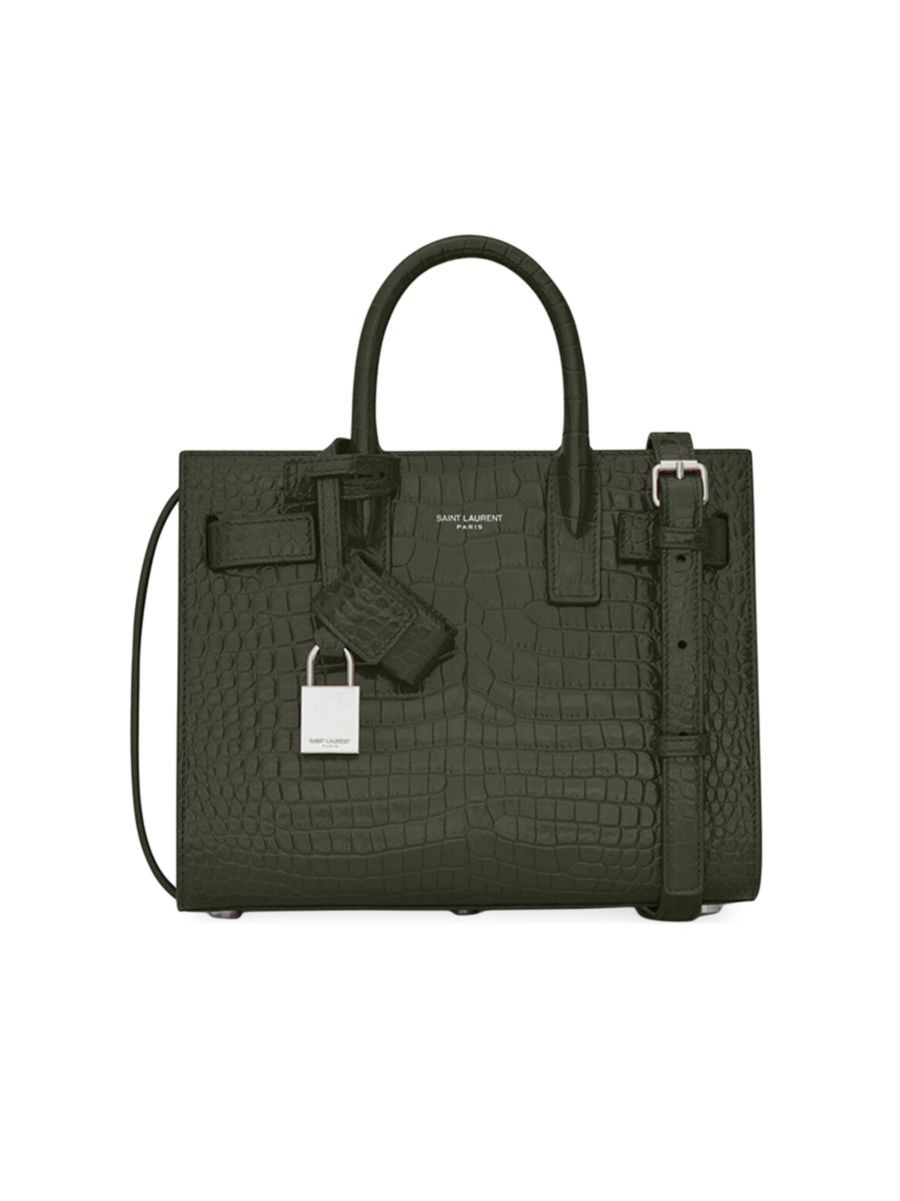 Sac De Jour Nano Top Handle Bag In Embossed Crocodile Shiny Leather | Saks Fifth Avenue